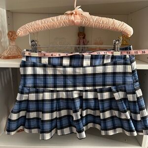 & Other Stories Blue and White Checkered Mini Skirt